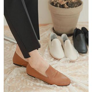 Round-toe Pleather Flats