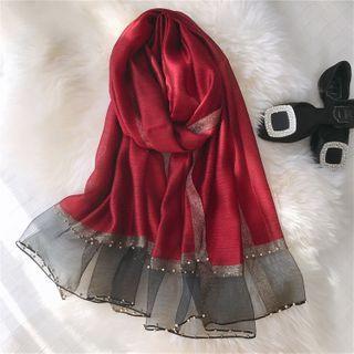 Faux Pearl Panel Scarf