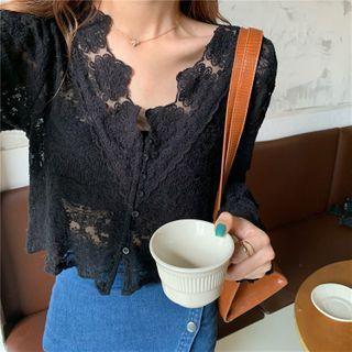 Perforated Lace Cardigan