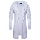 Hooded Open Front Long Jacket