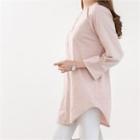 Raglan-sleeve Round-hem T-shirt