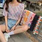 Short-sleeve Floral Print T-shirt (various Designs)
