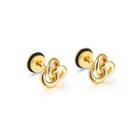 Fashion Creative Plated Gold Twisted Rope 316l Stainless Steel Stud Earrings Golden - One Size