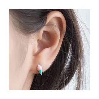 Non-matching 925 Sterling Silver Ice-cream Earring As Shown In Figure - One Size