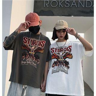 Couple Matching Short-sleeve Eagle Print T-shirt