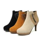 Panel High-heel Ankle Boots