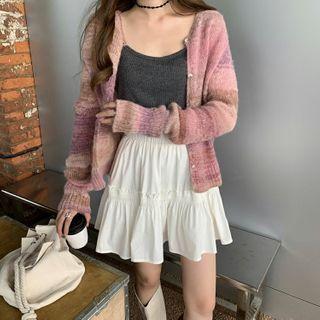 Gradient Cardigan / Slim-fit Jeans