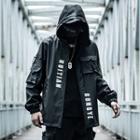 Lettering Zip Cargo Hoodie