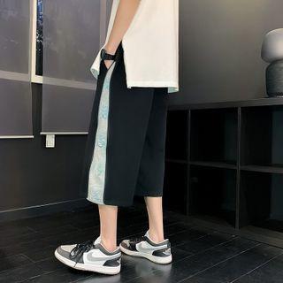 Cartoon Bear Print Capri Straight Leg Pants
