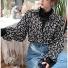 Mock Two-piece Long-sleeve Graphic Print Shirt