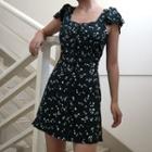 Flutter Strap Floral Print Mini Dress