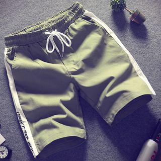 Contrast Trim Letter Shorts