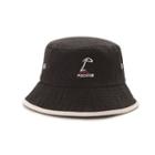 Contrast Trim Embroidered Bucket Hat