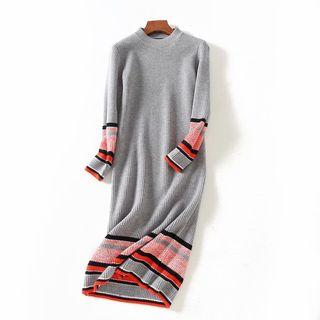 Color-block Ribbed Knit Dress