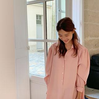 Pastel Color Maxi Shirtdress