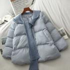 Knit Shawl Padded Zip Jacket