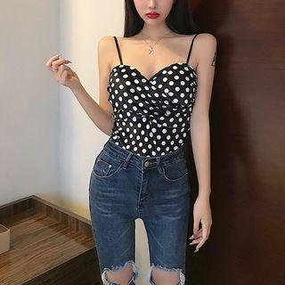 Dot Slim-fit Sleeveless Top