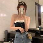 Floral Ribbed Tube Top