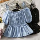Star-print Ruched Top