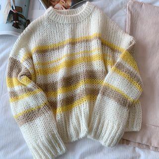 Striped Sweater Yellow & White - One Size