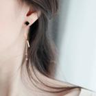 Metallic Earring 1 Pair - Earrings - Tassel & Cube - Black - One Size