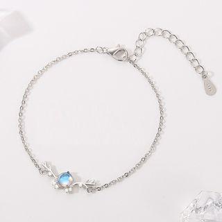 Moonstone Deer Bracelet 1 Pc - Silver - One Size