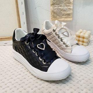 Genuine Leather Quilted Sneakers