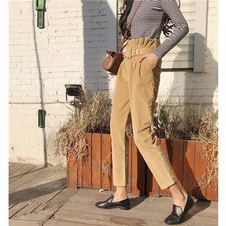 Corduroy Cropped Slim Cut Pants