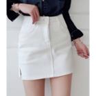 Inset Shorts Fleece-lined Mini Pencil Skirt