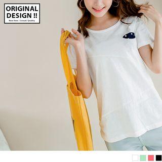 Short Sleeve Dot Print Pocket T-shirt