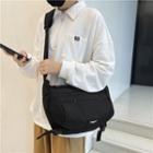 Buckled Canvas Messenger Bag Black - One Size
