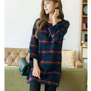 Plaid Long Sleeve Mini Dress