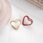 Layered Heart Stud Earring 1 Pair - S925 Silver - Earring - One Size