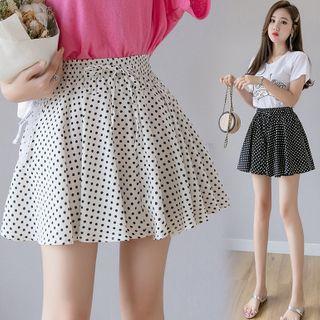 High-waist Patterned A-line Mini Skirt