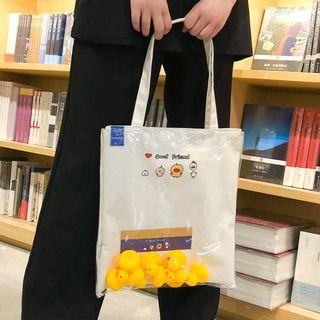 Transparent Printed Tote Bag Duck - Yellow - One Size