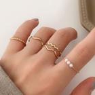 Set Of 5: Ring Set - Gold - One Size
