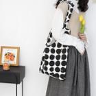 Dotted Canvas Tote Bag Black & White - One Size