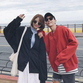 Couple Matching Plain Button Jacket