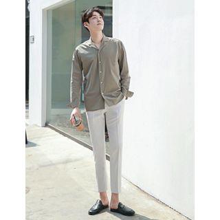 Plain Front-tab Dress Pants