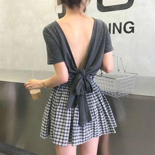 Open-back Slim-fit Cropped T-shirt