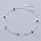 925 Sterling Silver Bead Anklet S925 Silver - As Shown In Figure - One Size