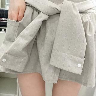 Tie-waist Pocket-detail Shorts