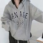 Embroidered Lettering Hooded Jacket
