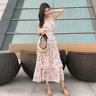 Heart Strappy Midi A-line Dress