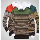 Ethnic Print Sweater