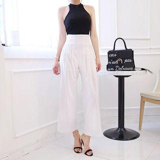 High-waist Linen Wide-leg Pants