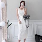 Sleeveless Midi Knit Dress Off-white - One Size