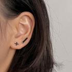 Geometric Asymmetrical Earring 1 Pair - Black - One Size
