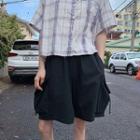Elbow-sleeve Shirt / Wide Leg Shorts