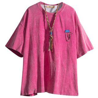 Short-sleeve Safety Pin Accent T-shirt